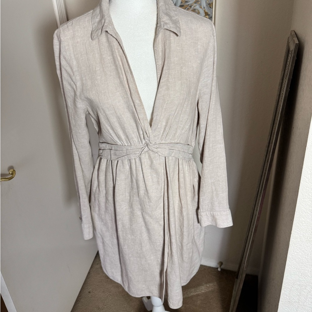 Joie Beige Knot-Front Dress